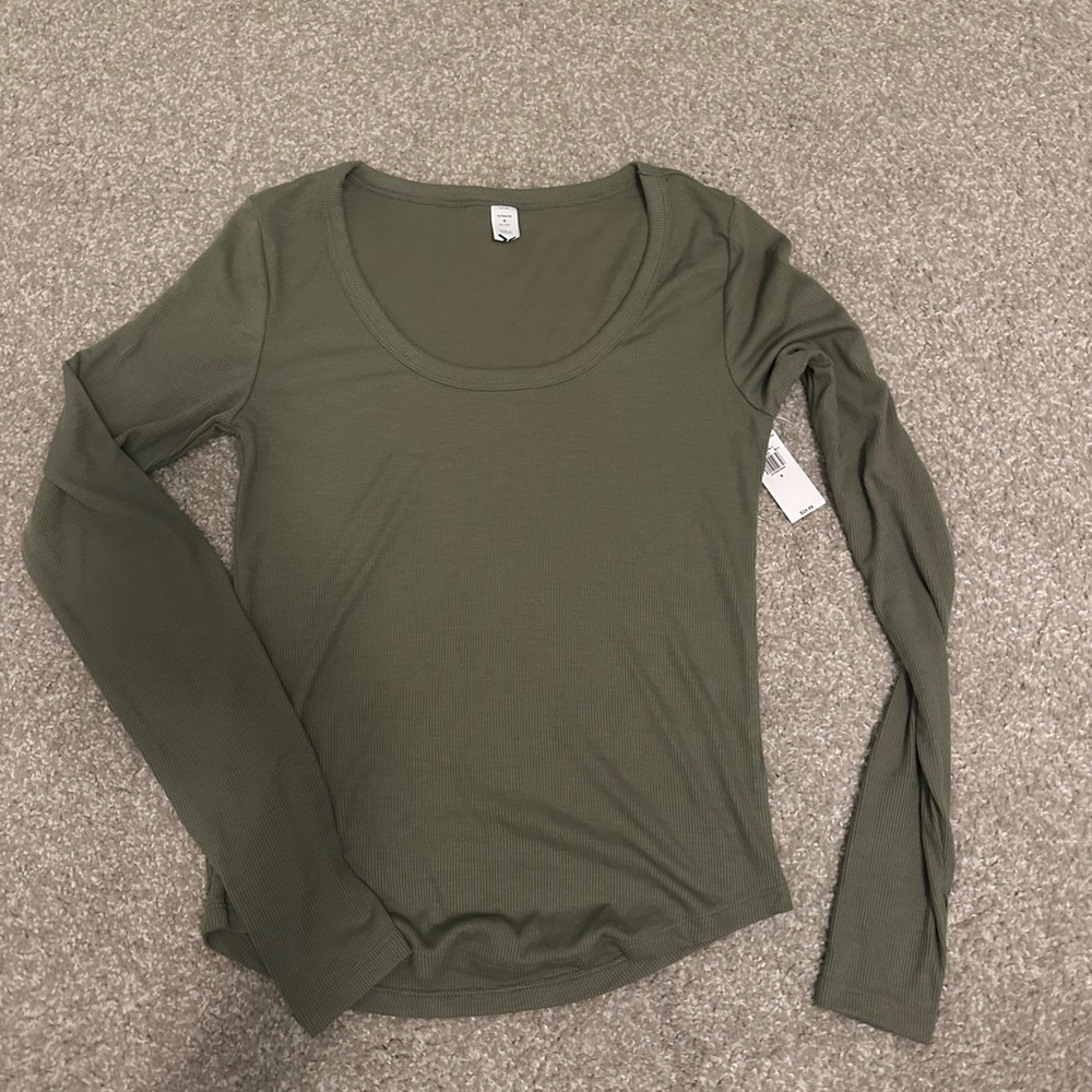 Old Navy Olive Green Long Sleeve Women's Top